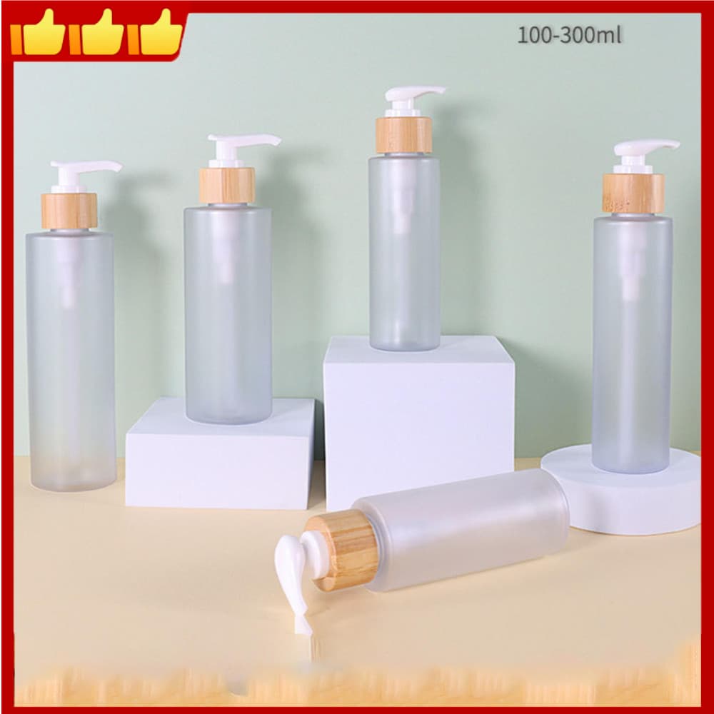 sub-Engarrafamento 100ml-300ml Plástico pet Bomba De Madeira De Bambu Tipo Prensa Garrafa De Loção gel De Banho