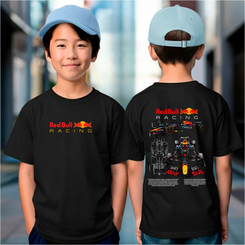 Camiseta Infantil Carro Red Bull F1 Max Verstappen