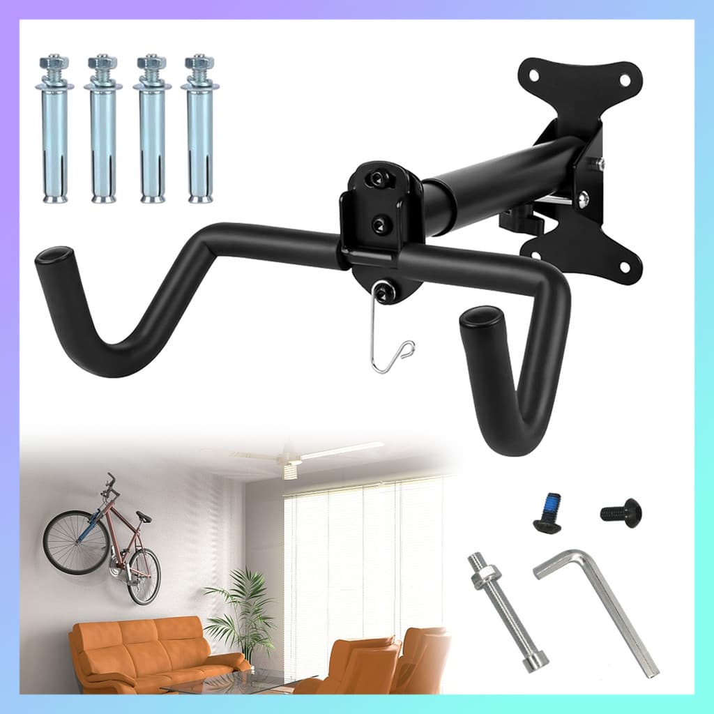 Suporte de parede para bicicleta | Suporte Horizontal para bicicleta | Gancho ajustável pesado, suporte de parede