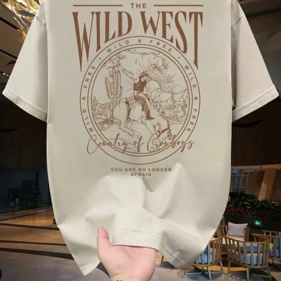 Camiseta Masculina Algodão Adulto  Wild West Country Cowboy Streetwear Moda Premium