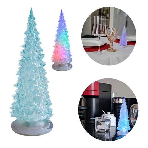 Mini Árvore de Natal Enfeite de Mesa Pinheiro LED Light – Cor Branco, Decoração Natalina Elegante