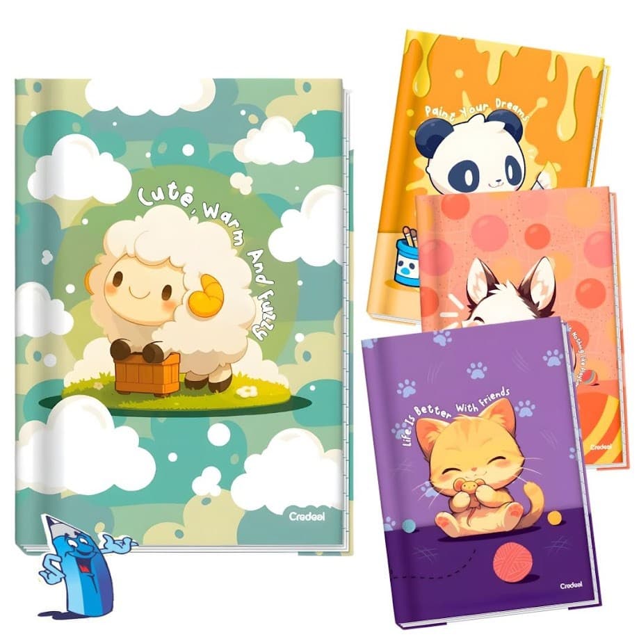 CADERNO BROCHURÃO FEMININO LALA PETS CAPA DURA 80 FOLHAS GRANDE UNIVERSITARIO CREDEAL