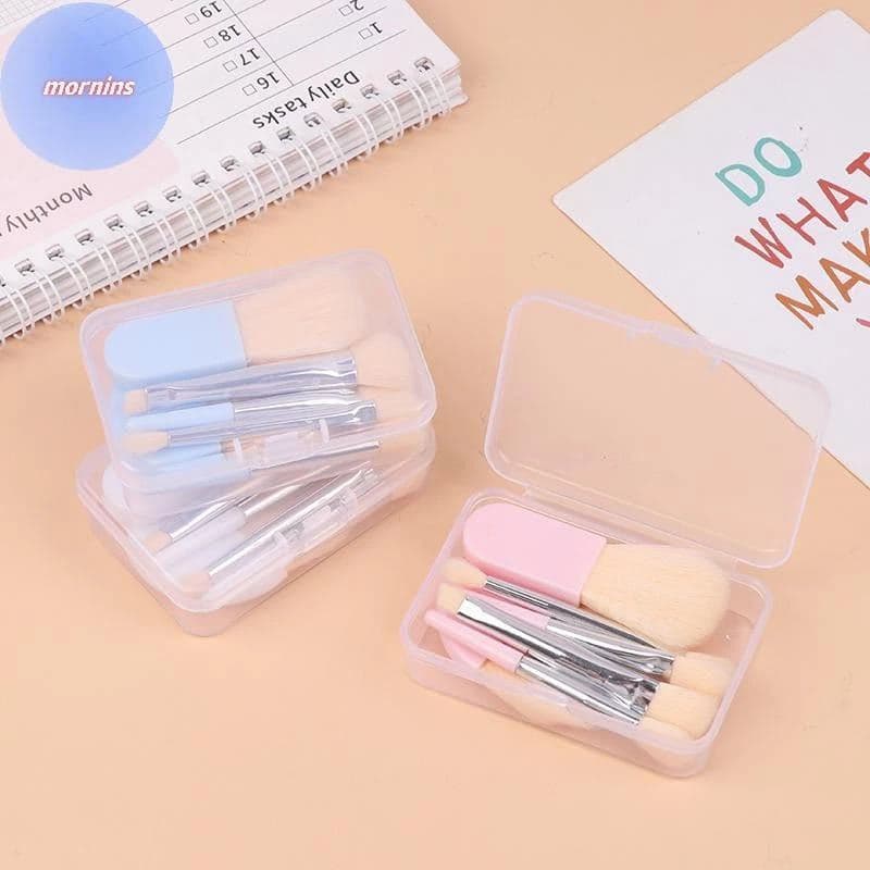 Conjunto de Viagem Portátil: 6 Mini-escovas para Iniciantes, Escova para Corretivo de Pó Solto e Escova Colorida