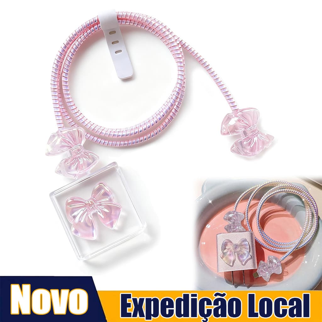 Capa protetora de cabo de carregador de luxo, usada para decorar o carregador do iPhone, cabo de dados macio