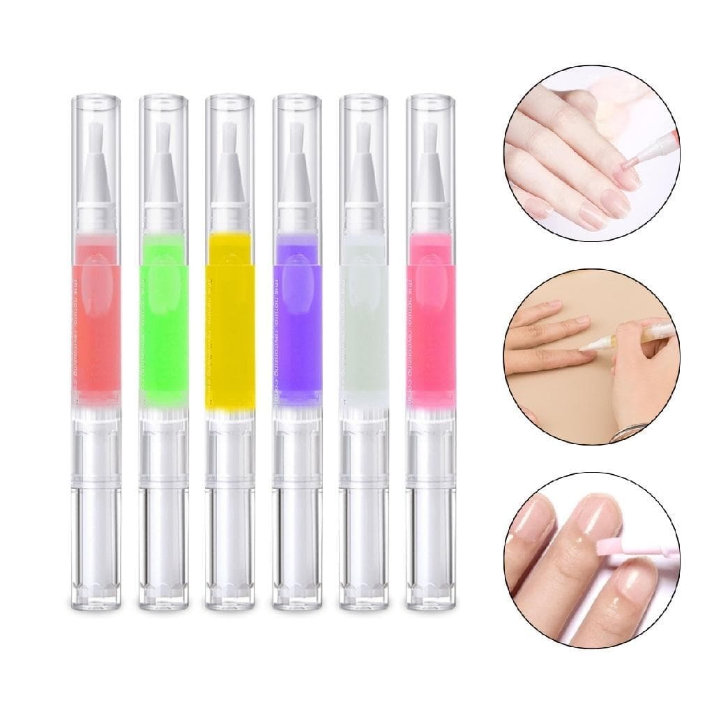 Kit 6 Canetas Óleo Hidratante de Cutícula Revitalizador Manicure Nail Designer Unhas Cutículas