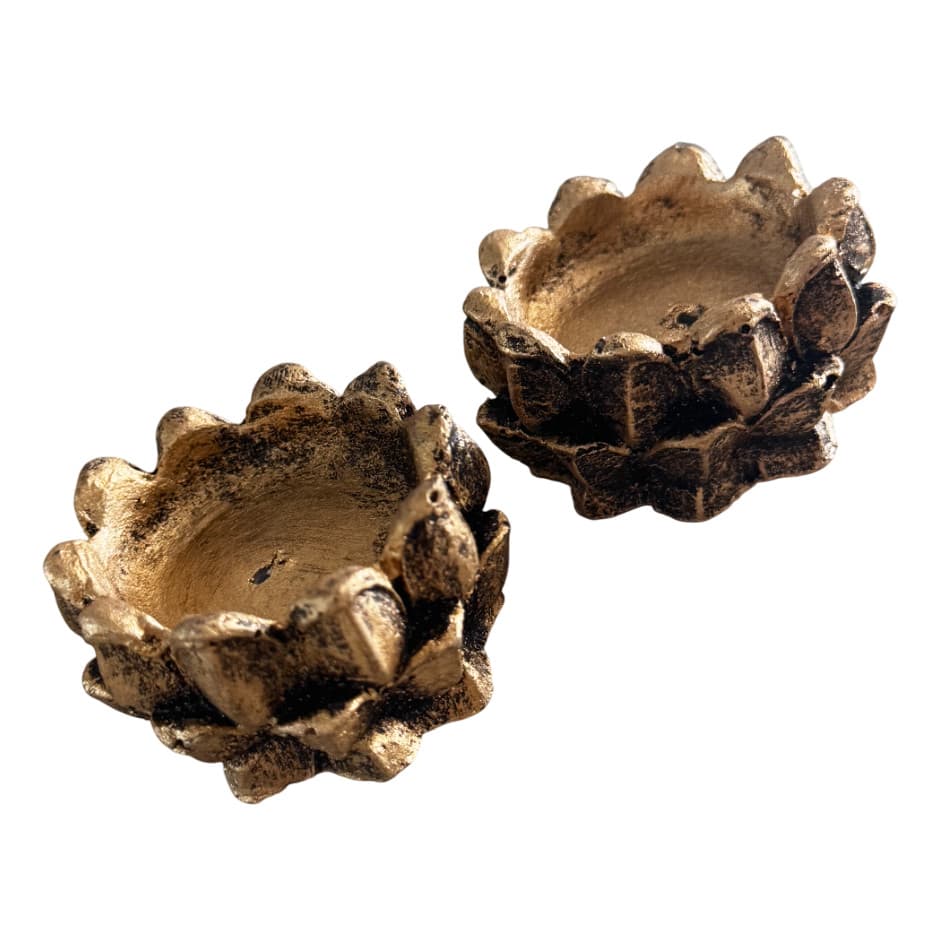 Incensário Em Resina 2peça 4,5cm Bronze