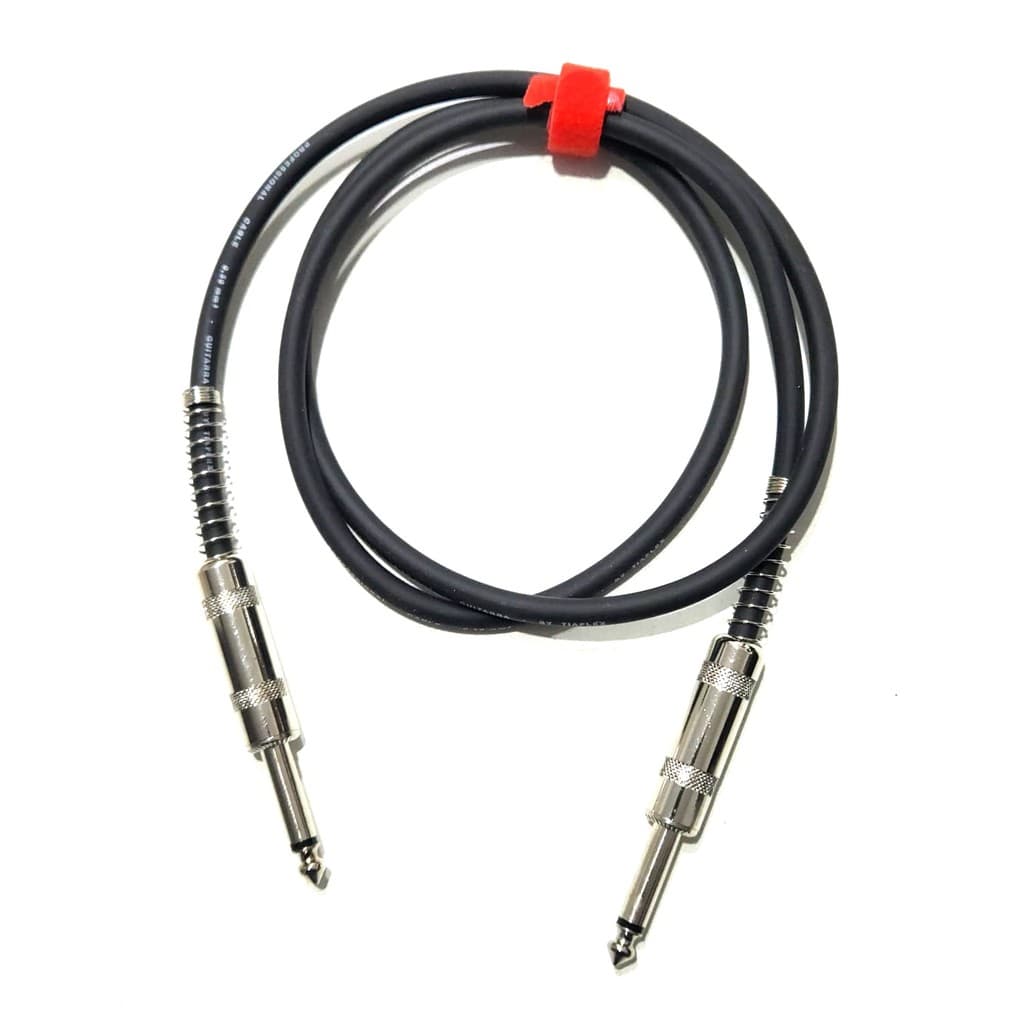 CABO P10 MONO 1 METRO BLINDADO TRANÇADO PLUG METAL COM MOLA PEDAL GUITARRA SINAL AUDIO MESA DE SOM