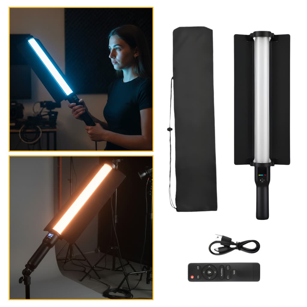 Bastão LED Bicolor Iluminador Tubo Tpfoto 3000K - 6000K Bateria Interna