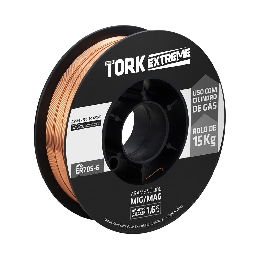 Arame Para Solda Mig Cobreado Bitola 1.6mm 15kg Er70s6 Tork