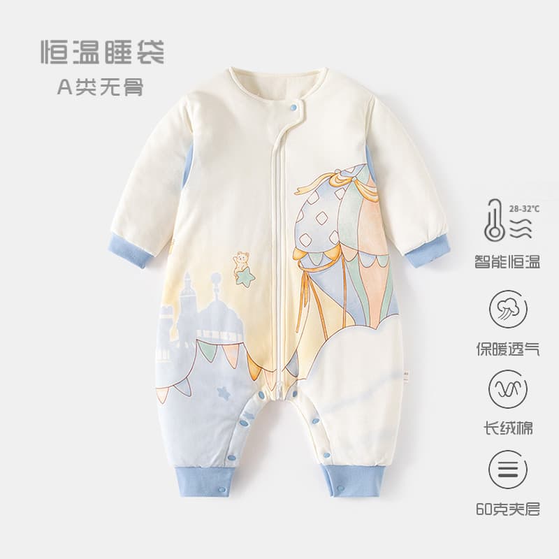 Bebê termostático saco de dormir mais algodão outono inverno acolchoado bebê Split-perna pijamas recém-nascido tipo zípe