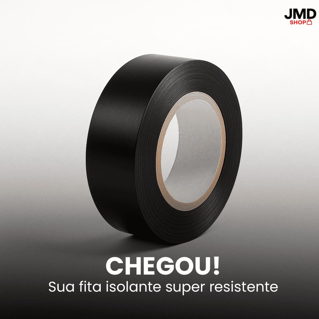 Fita Isolante Fiação Elétricas PVC Preta 19mm x 5m