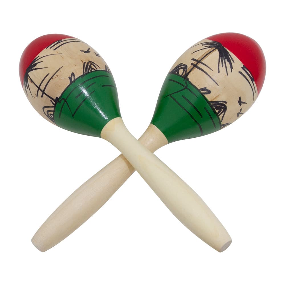 Par de Maracas 261 Oval em Madeira Pintada a Mão 25cm New York