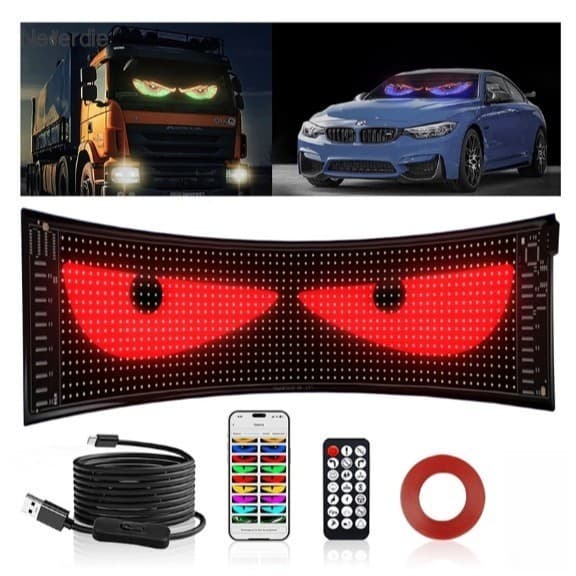 Painel De LED Pixel Matriz Rolagem Para Carro Publicidade Flexível USB 5V Controle App Bluetooth