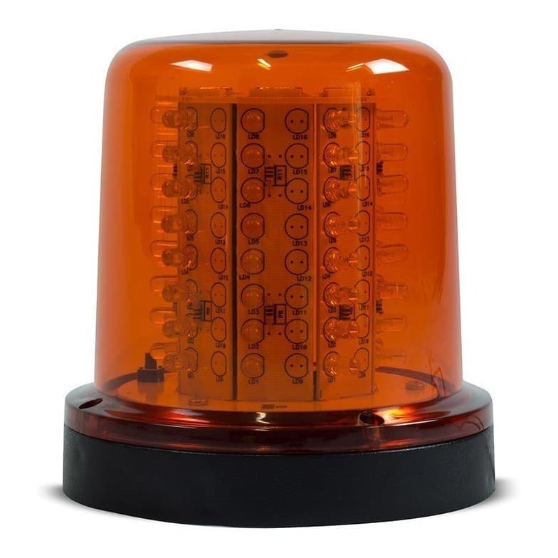 Giro Led Giroflex 12v Âmbar 64 Leds Fixação Por Parafuso Led Guincho Plataforma Auto Socorrronda Escolta Carro Moto Baú