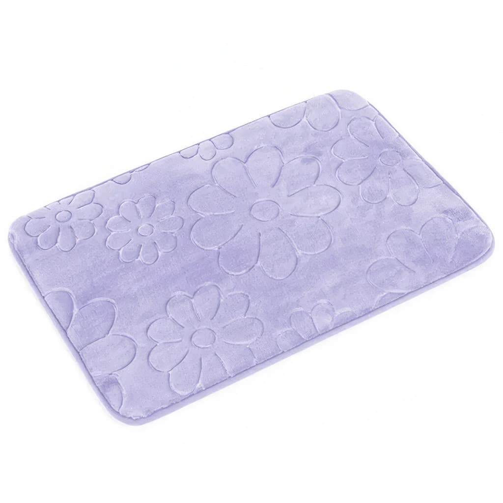 Tapete de Banheiro - Margarida - 60cm x 40cm - Lilás - Blanco