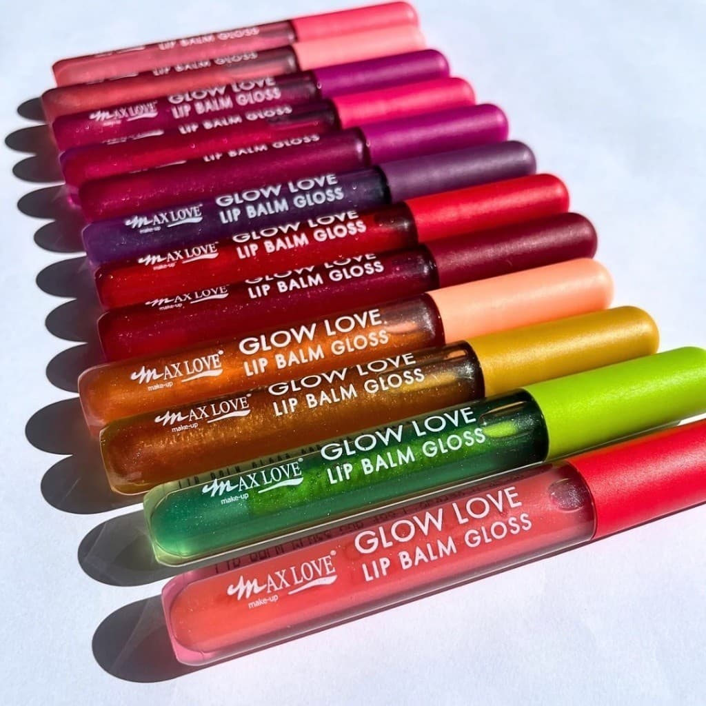 Gloss Hidratante com Mel de Abelha – Max Love Glow Love Lip Balm Morango Melancia Cereja 12 Aromas