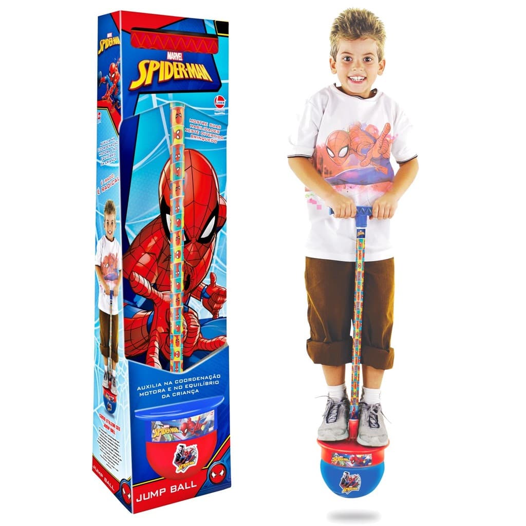 Jump Ball Pula Pula Homem Aranha Infantil Suporta 85 Kg Coordenação E Equilíbrio - Líder Brinquedos