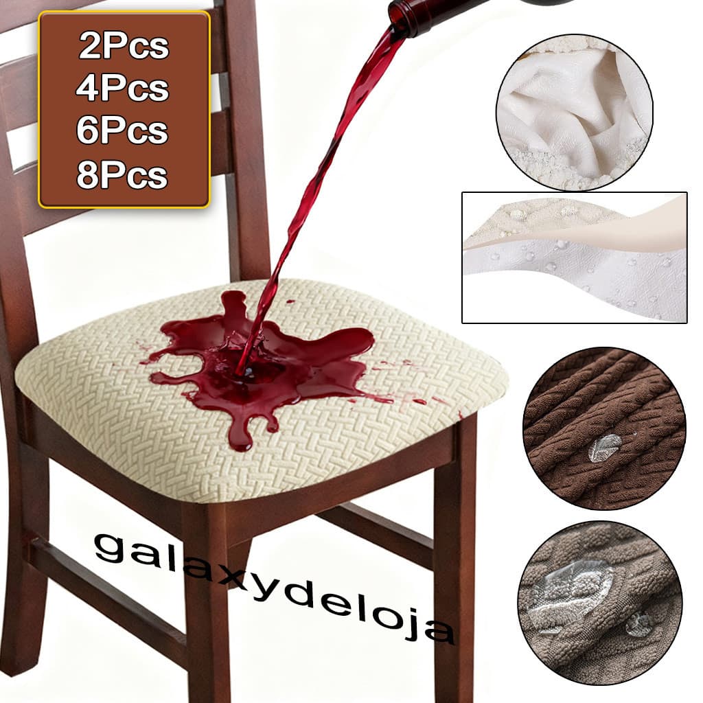 Kit 4/6 Capa De Assento Impermeável De Cor Sólida/Capa Confortável Para Assento De Cadeira De Jantar Em Camurça
