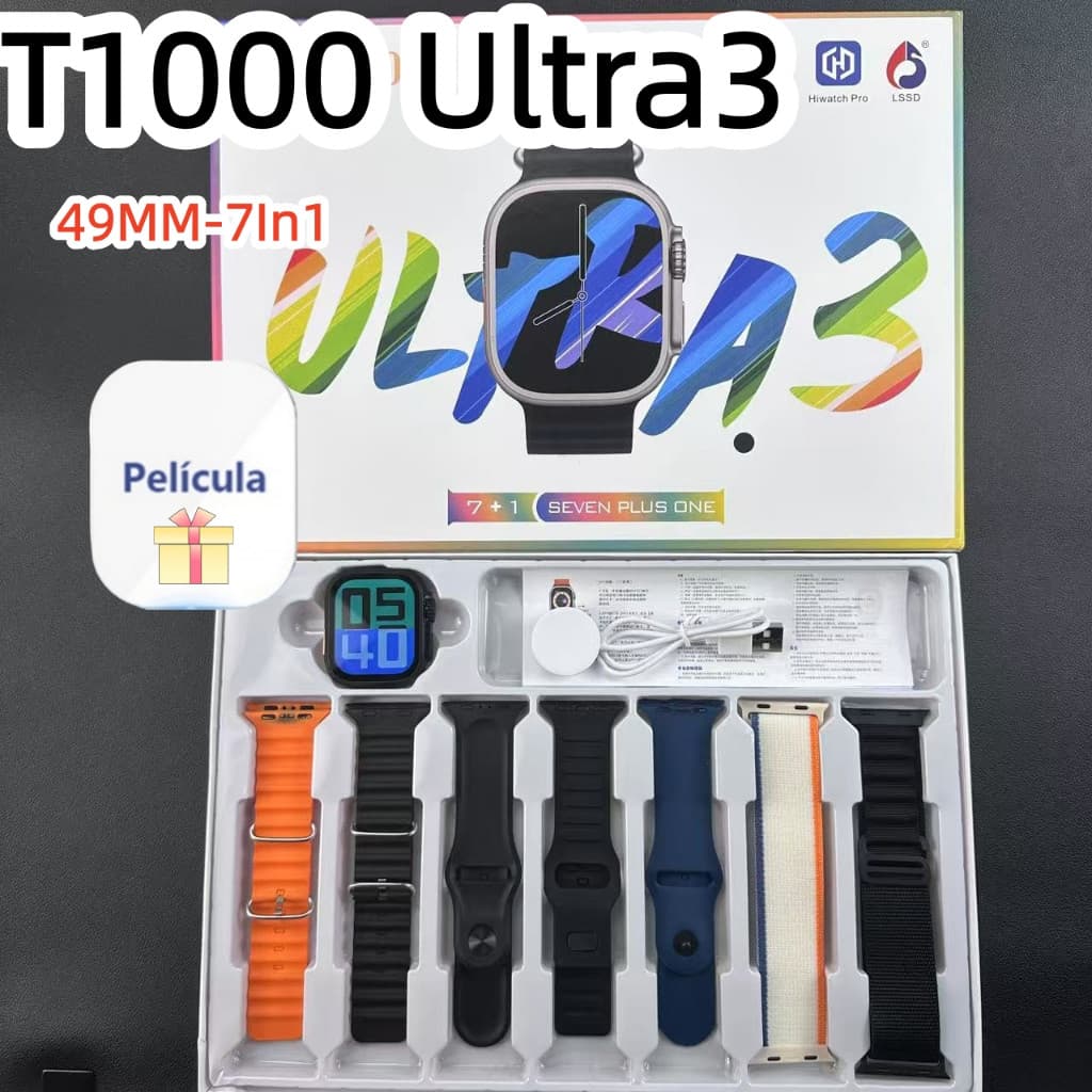 S100 Ultra 9 Novo Smartwatch 7 Em 1 Correias 49mm Tela De Toque Completa Esporte