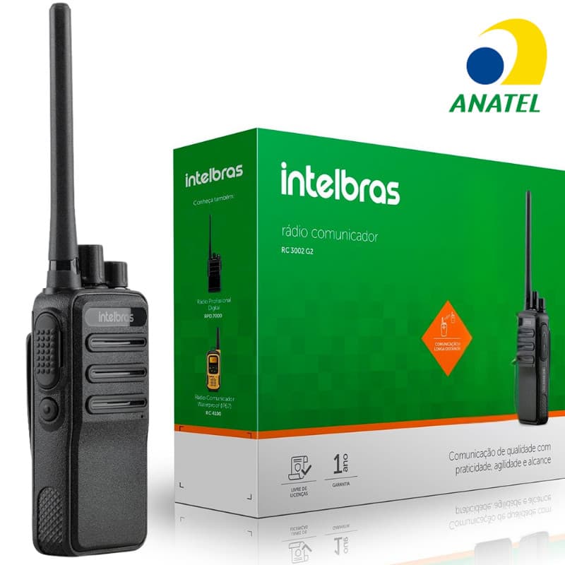 1x Rádio Comunicador INTELBRAS RC3002 G2 - Walkie Talkie HT