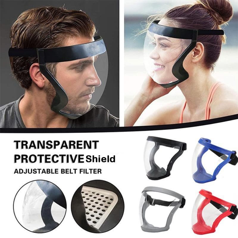 Máscara De Proteção facial Vidro Transparente Facial Completo Reutilizável Máscara Anti-Embaciamento HD Óculos De Segura