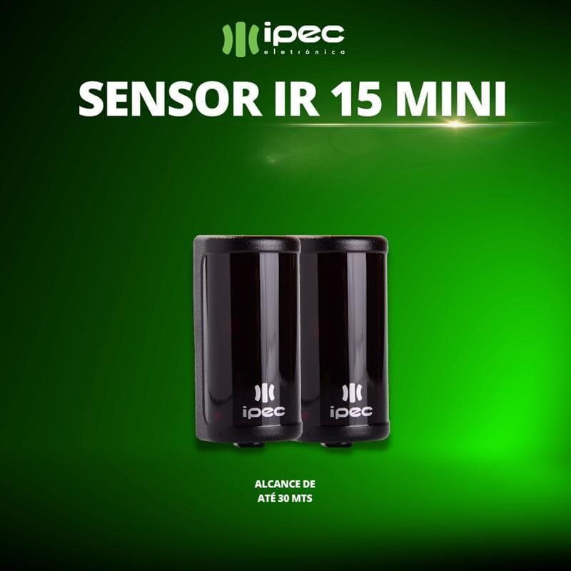 Sensor Ir15 Mini Fotocélula Digital Feixe para Portões Ipec