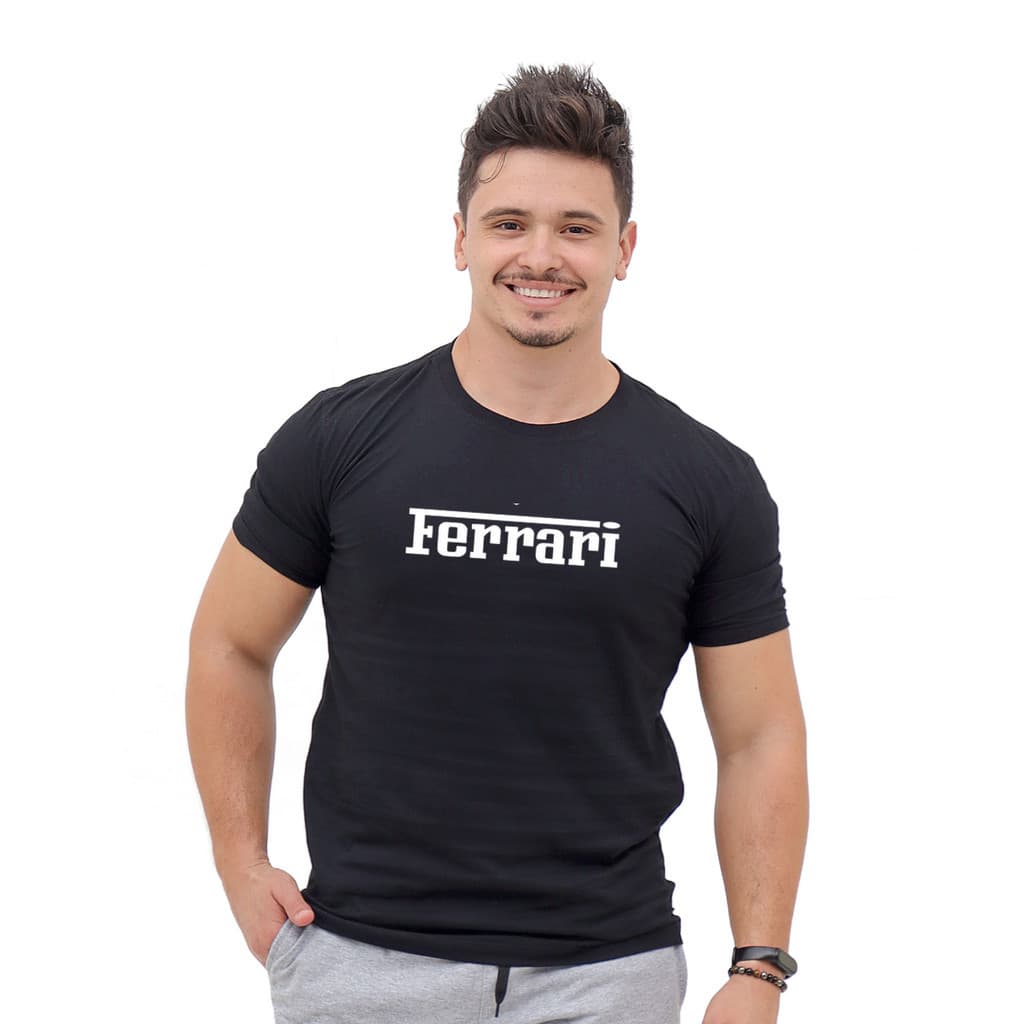 Camiseta Masculina Camisa Ferrari Algodão Várias Cores Lançamento
