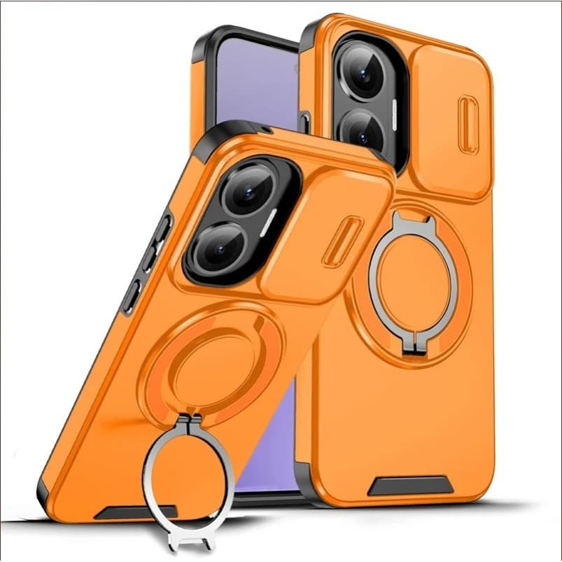 À Prova De Choque Anti-Risco PC Capa Completa Protetora Para Xiaomi Mi 14T Poco F7 Ultra X7 X6 Pro C75 M6 Pop-Up Suporte