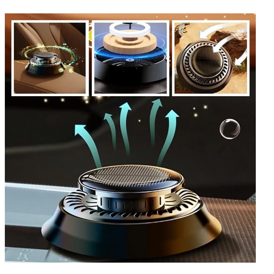 Difusor De Óleo Essencial Para Carro, Difusor De Aromas Rotativo A Energia Solar, Aromatizador Automático