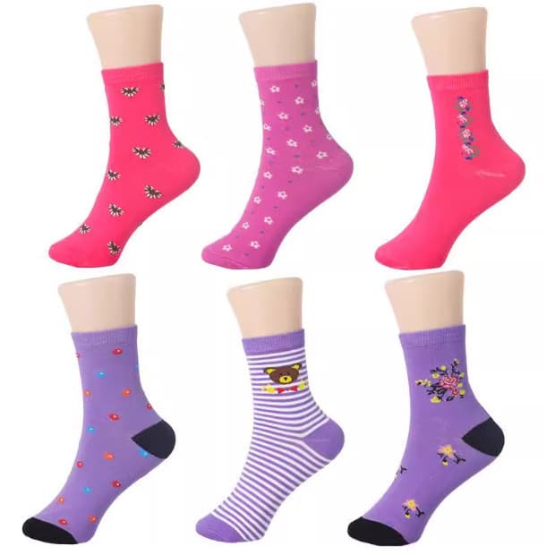 kit 3-6-12 pares de meias femininas Cano Longo de algodão estilo mais recente Várias cores e padrões são enviados aleato