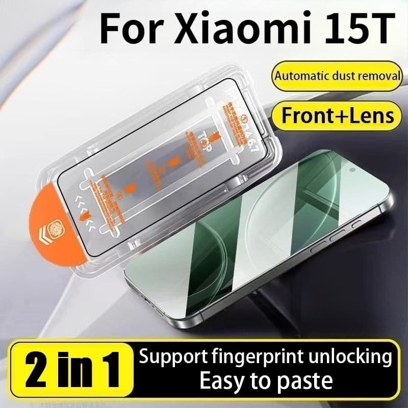 Protetor De Tela De Vidro Temperado 2 Em 1 Xiaomi 15T HD Com Um Clique Para 14T Pro 4G 5G