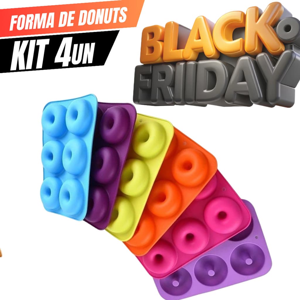 Kit 4 Forma De Silicone Para Rosquinhas E Donuts