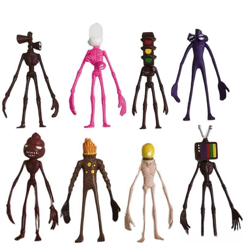 8 Pçs/Set 10-12cm Jogo de Terror Sirene Cabeça TV Monstro Semáforo PVC Action Figure Modelo Boneca Brinquedo