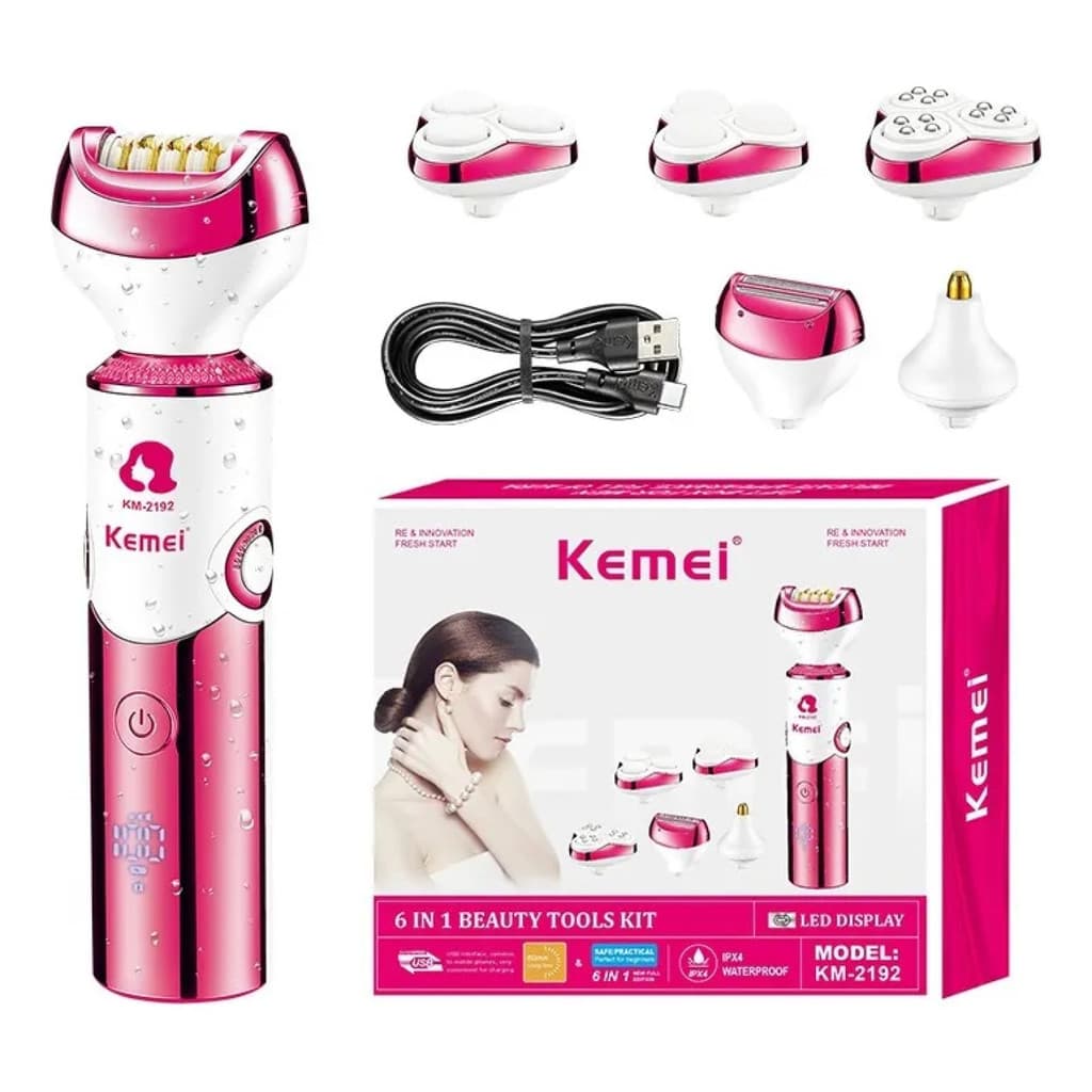 Aparelho Depilador Fem Recarregável Facial Corporal Km-2192