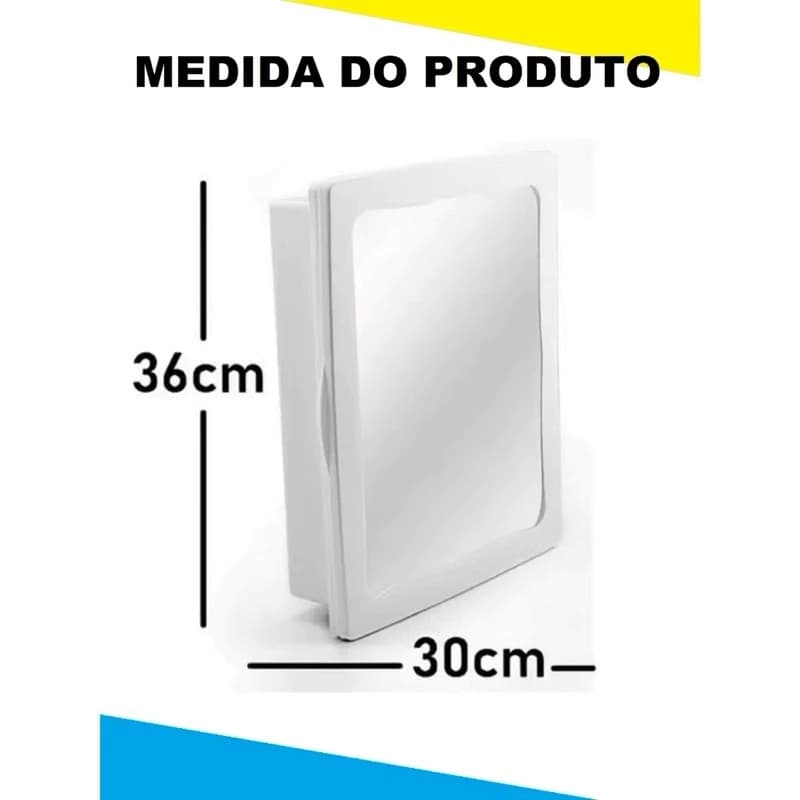 Armário Banheiro Espelho Embutir/Sobrepor com Porta + Parafusos – Compacto e Prático Envio Imediato