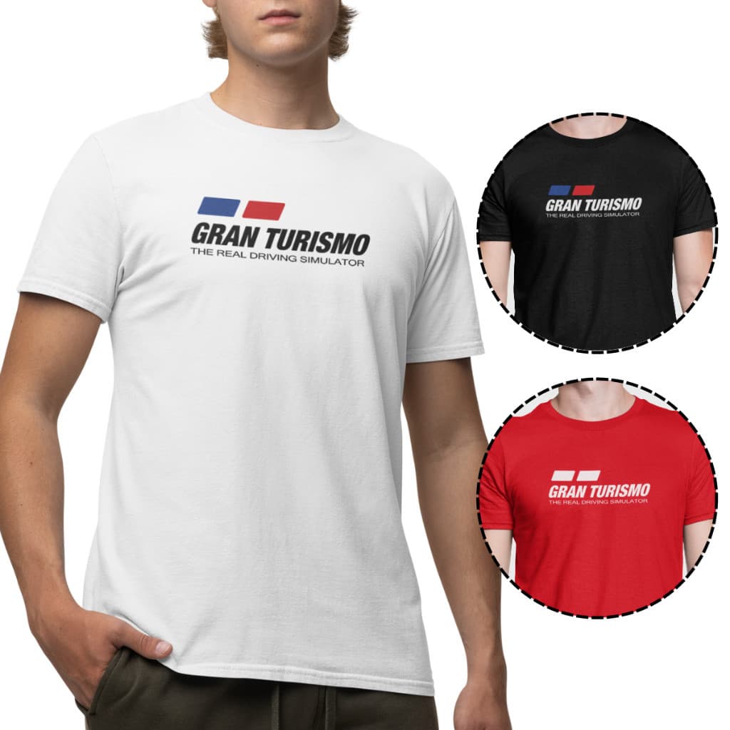 Camiseta Masculina Gran Turismo Casual Gola Redonda Piloto Virtual Gamer Play