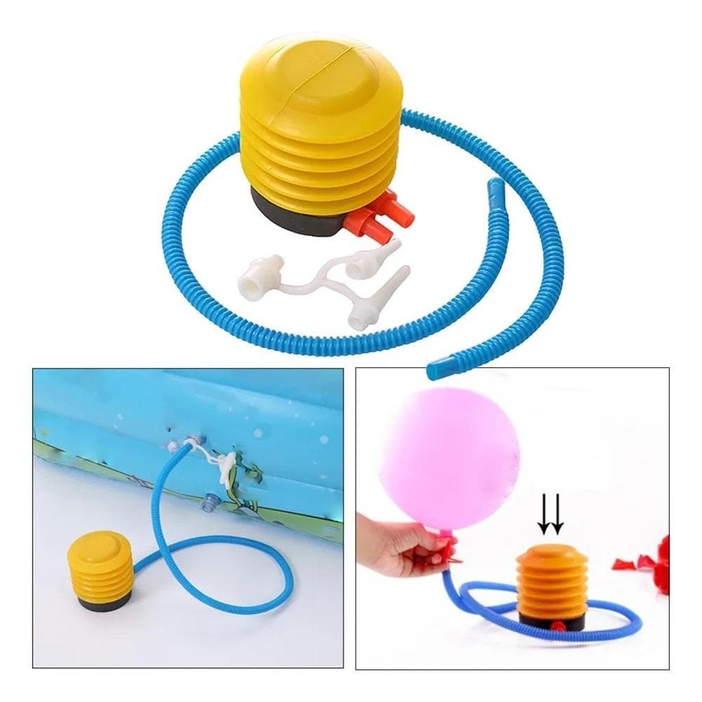 BOMBA INFLADOR DESINFLADOR MANUAL DE PÉ MAO SANFONADA ENCHER BOIAS PISCINA COLCHAO BOTE INFLAVEL