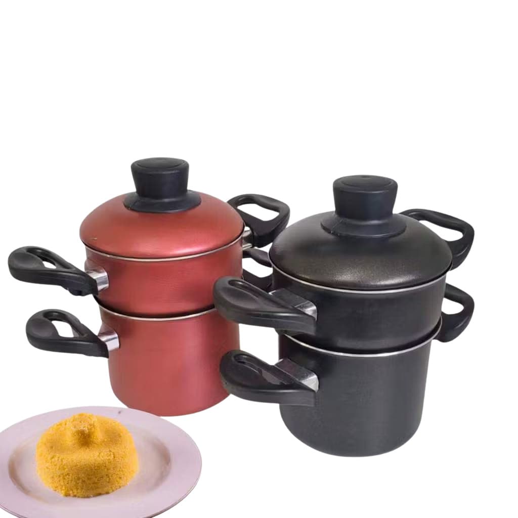 Mini Panela Banho Maria 680ml em Alumínio Antiaderente Teflon para Cuscuz, Legumes e Receitas Gourmet Versátil Compacta