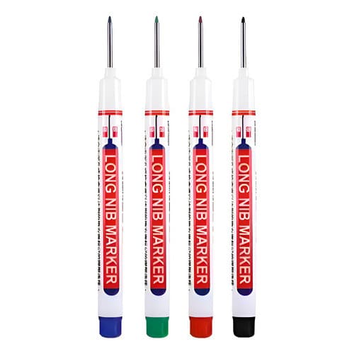 Kit Canetas Ponta Longa Permanente Furo Carpinteiro Pedreiro