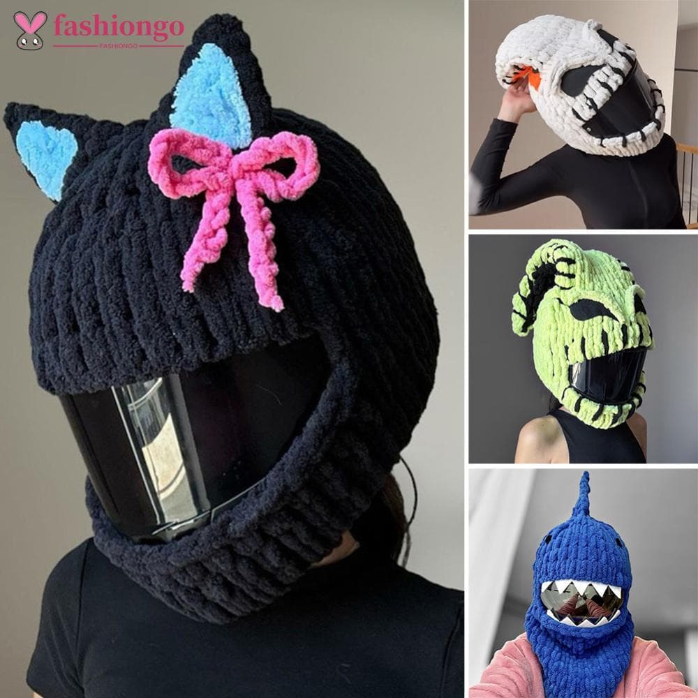 FASHIONGO Capa Universal De Pelúcia Para Capacete De Motocicleta , Completa De Tubarão Presentes De Halloween , Decoraçã