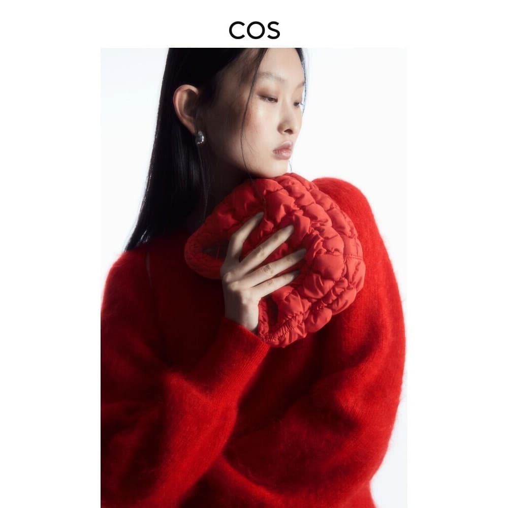 CKKUI Estilo Coreano Textura Acolchoada Estilo Zíper Ponta do Dedo Nuvem Vermelha Bolsa Estilo Feminino Plissado Bolha A
