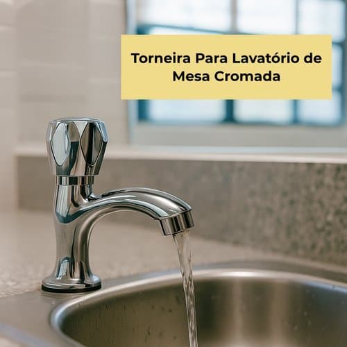 Torneira Luxo Cromada Monocomando Bica Alta Lavatório Banheiro