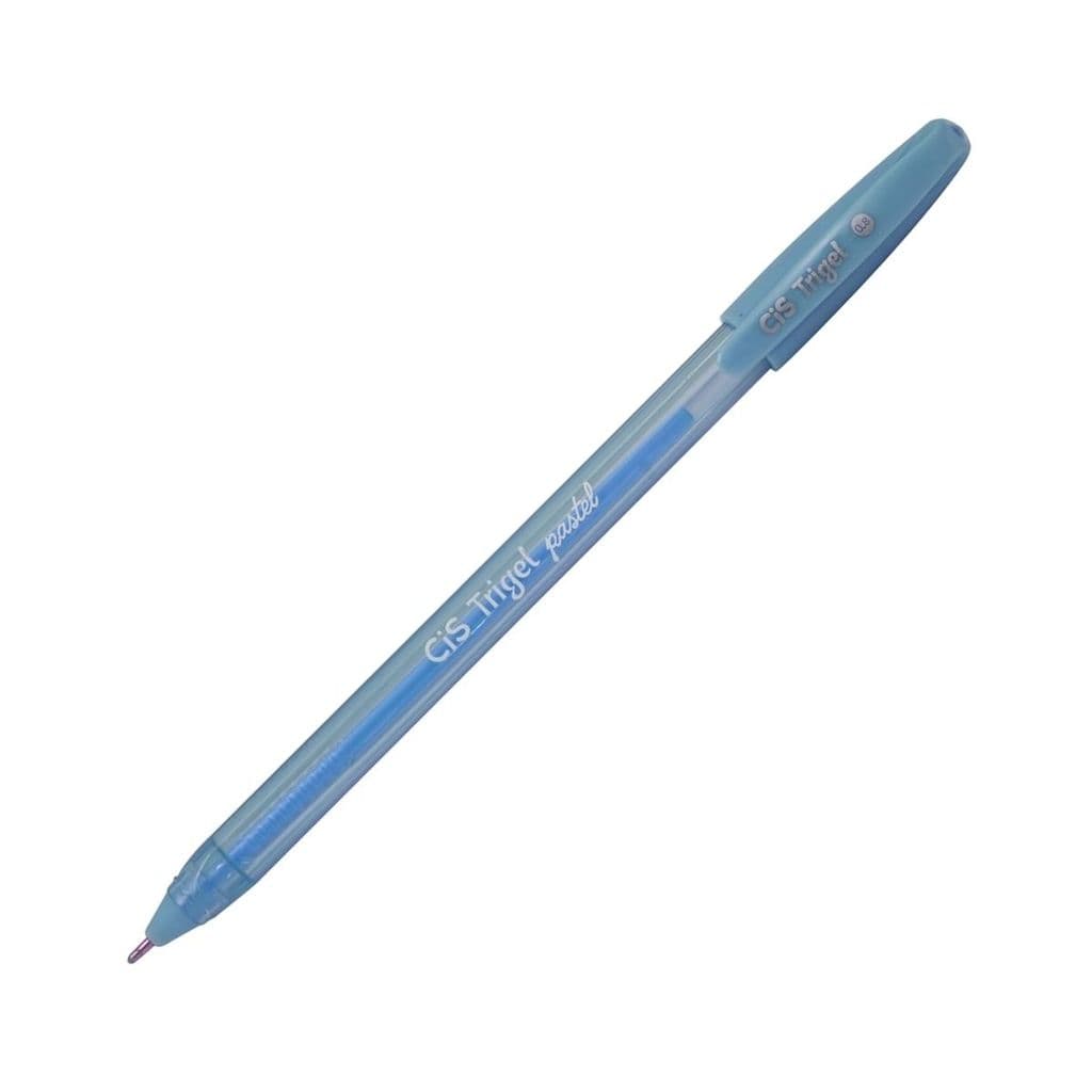 Caneta Gel Escolar Trigel Glitter Pastel Metálica Azul 0.8 Ponta Fina Desenho Colorido Texto Aula