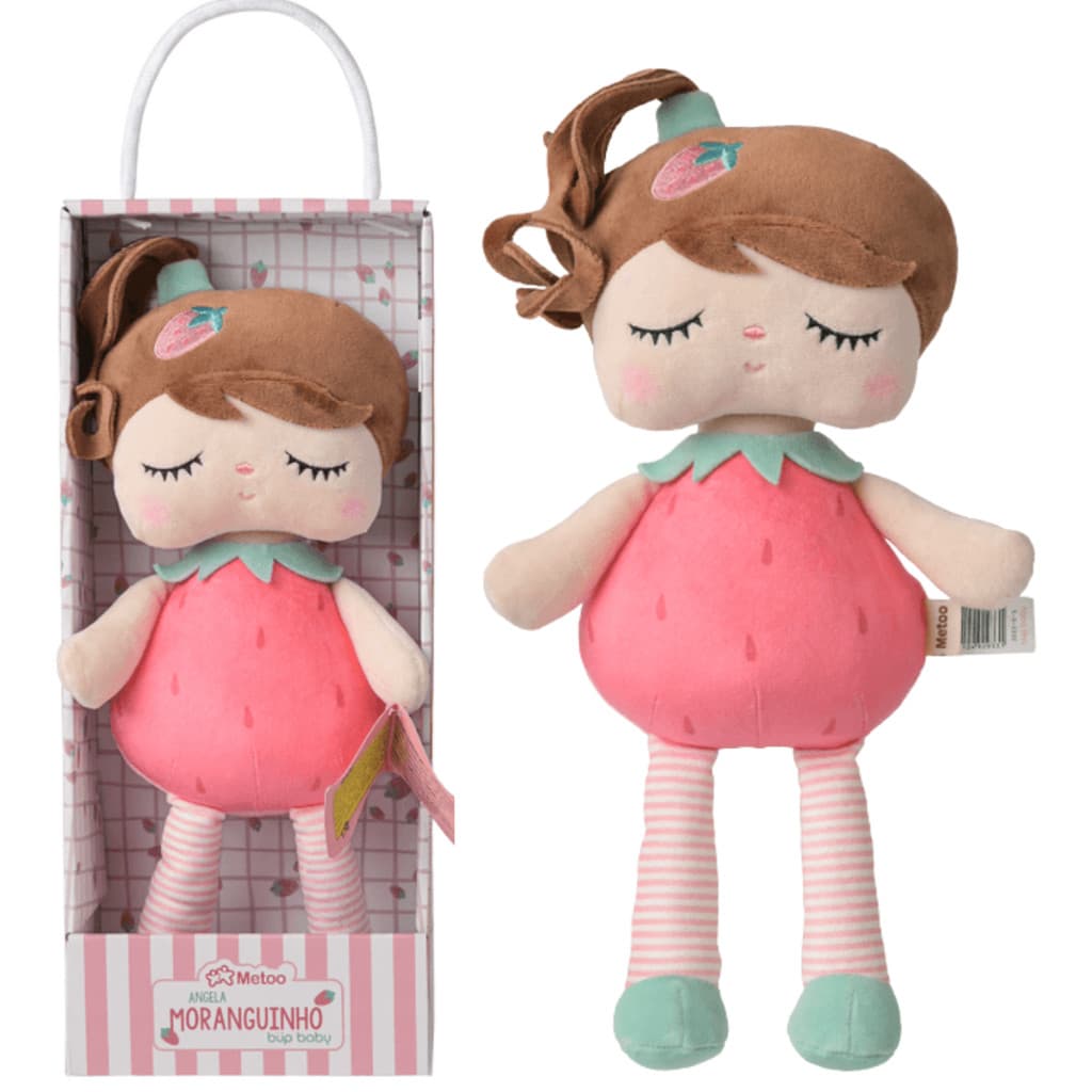 Boneca Metoo Angela Frutas 33cm Pelúcia com Caixa Delicadas Infantil Presente Decoração Premium