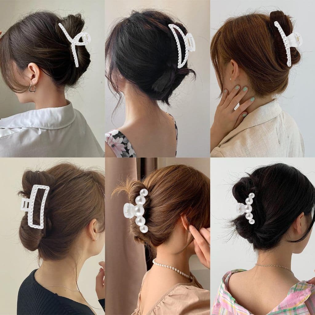 TB 9 Peças Moda Acessórios Feminino Presilha de cabelo Vários estilos de pérolas Clipes Forte