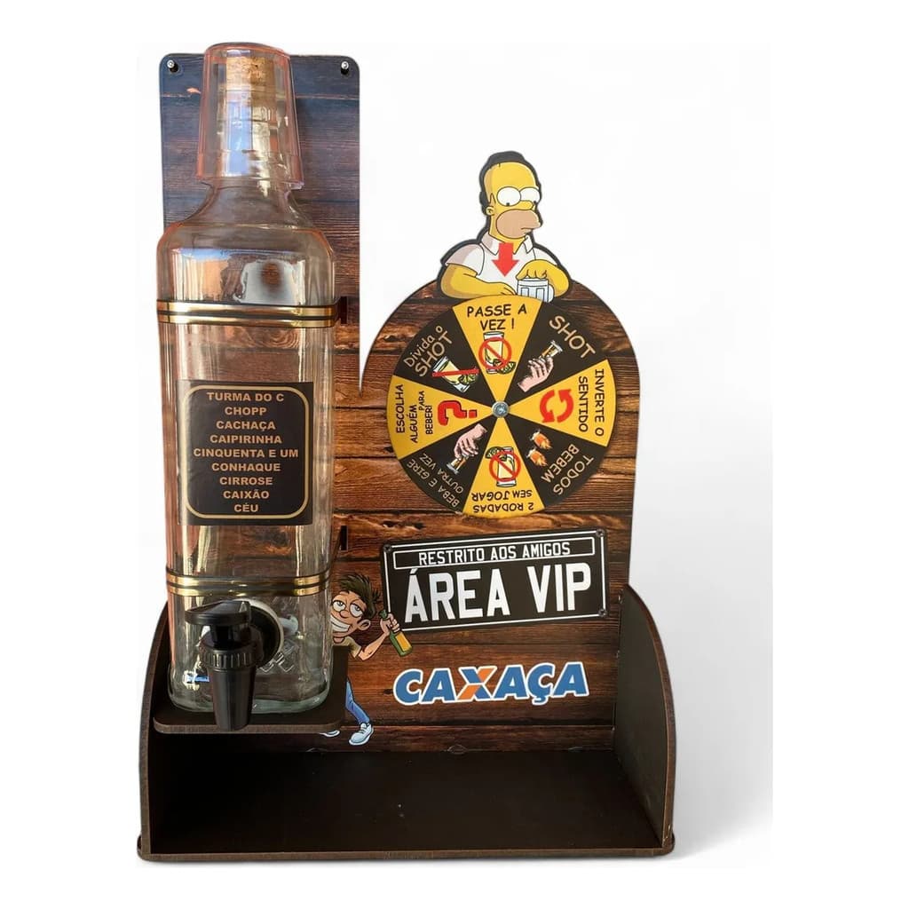 Pingometro De Parede Porta Cachaça Roleta Shot Divertida
