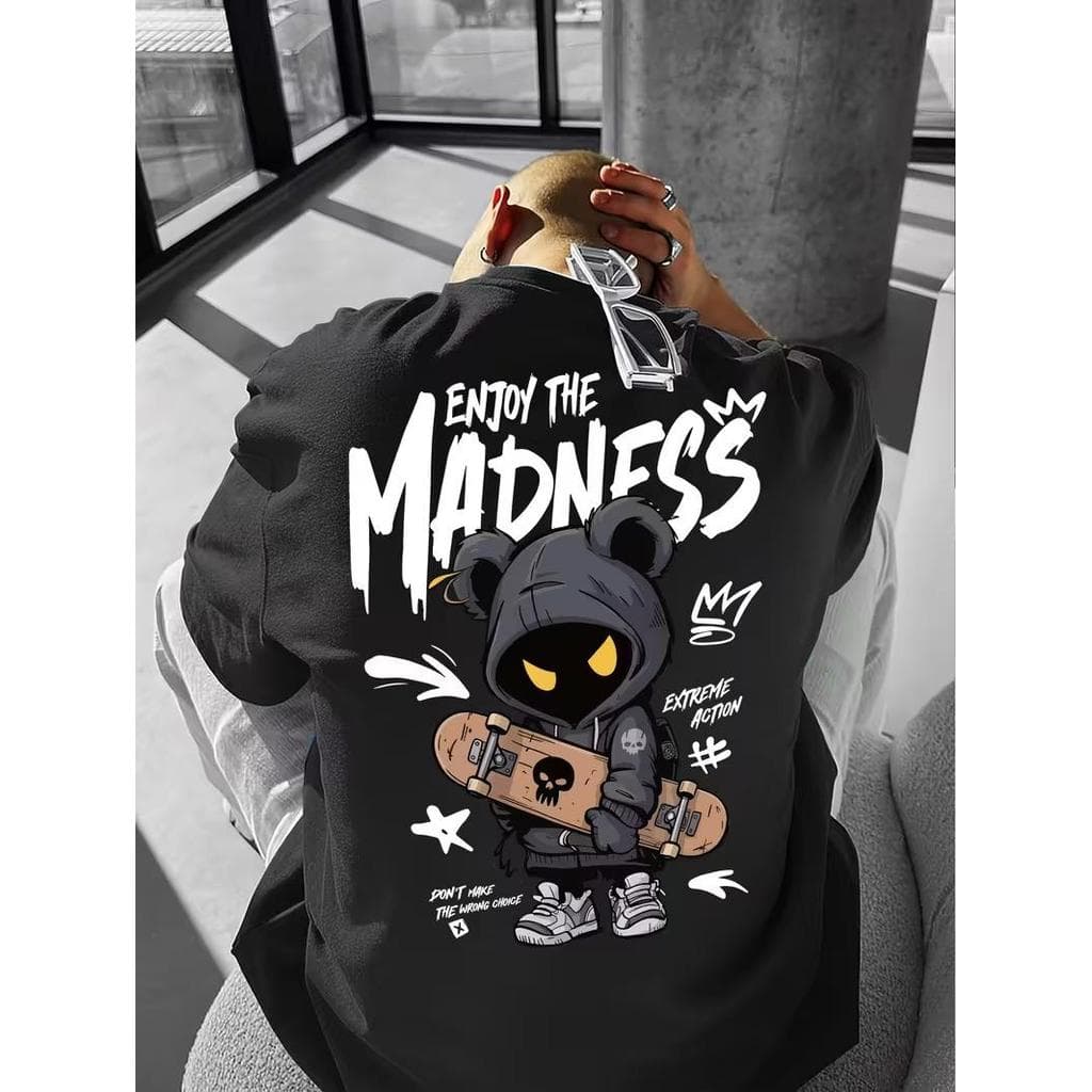 Camiseta Masculina Algodão Premium Adulto Plus Size Infantil Streetwear Over Moda Madness Enjoy Skate Macabro