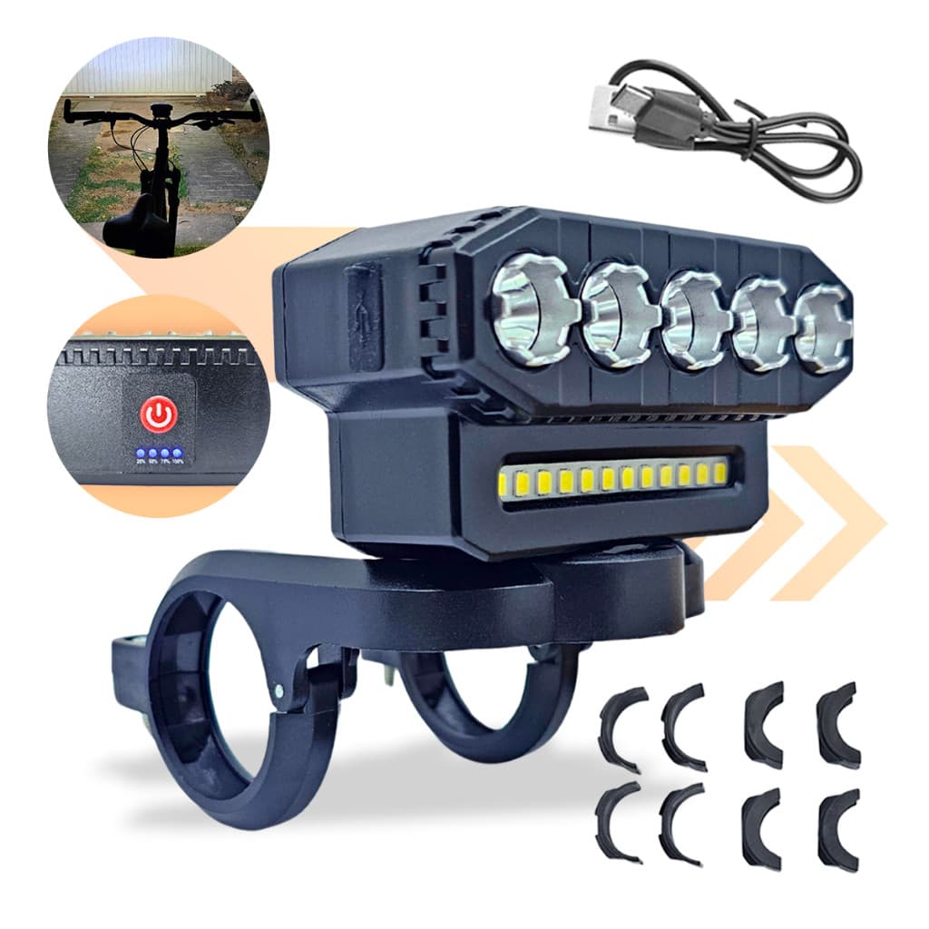 Sinalizador Bicicleta Farol Luz Lanterna Bike MTB Super Potente Acessório Led Recarregável -095