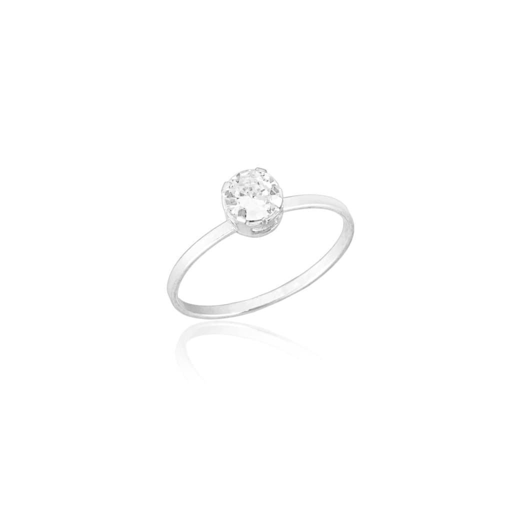 ANEL SOLITÁRIO PRATA 925 LEGÍTIMA COM PEDRA DE ZIRCÔNIA FEMININO PRESENTE ANIVERSARIO - HANDORA