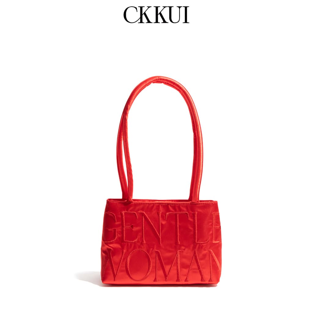 CKKUI Bolsa vermelha de alta qualidade com nicho tailandês, bolsa leve de cetim para axilas, Design bordado, bolsa de om